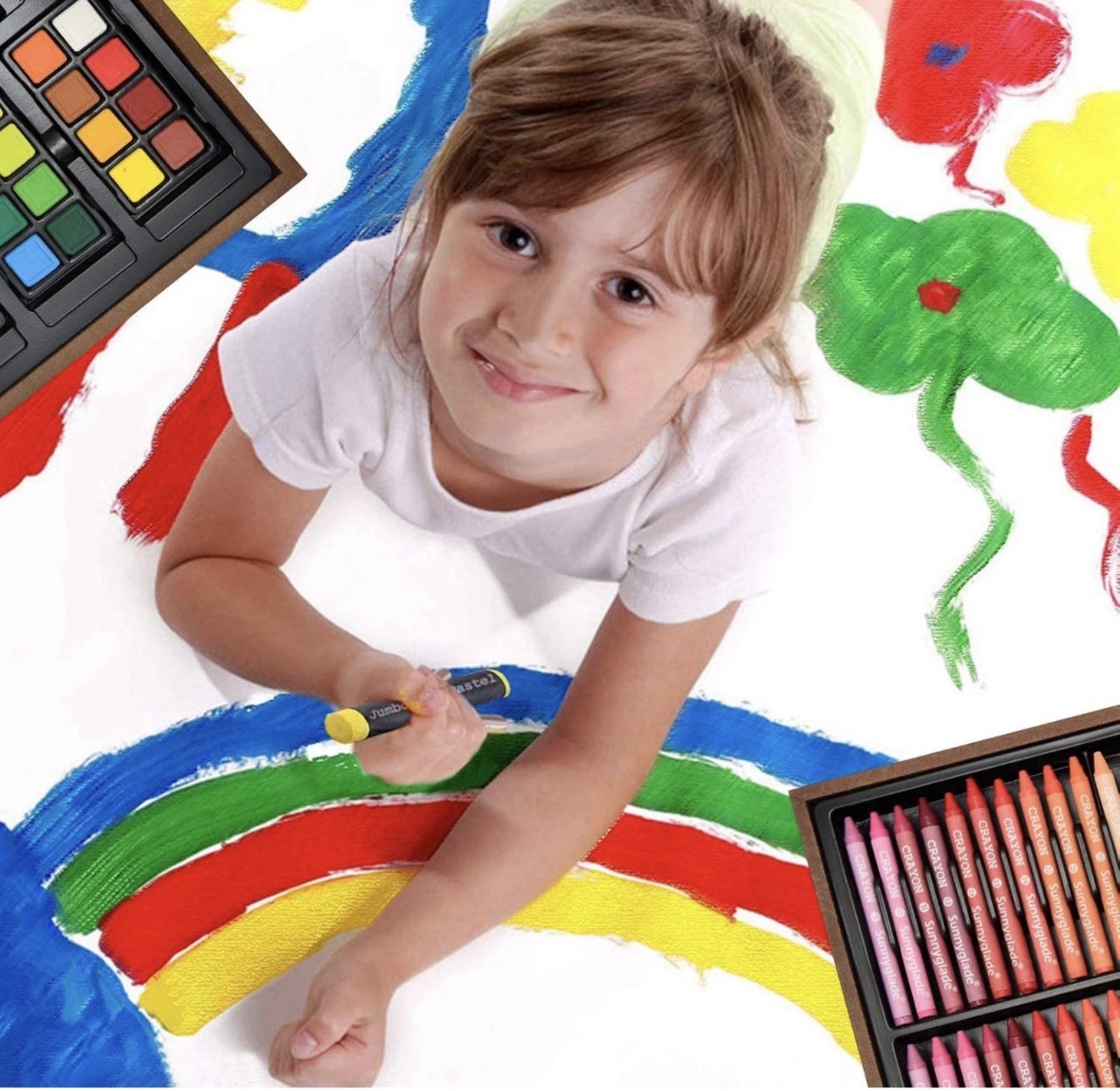 145 Piece Deluxe Art Set Wooden Art Box & Drawing Kit with Crayons Oil Pastels..