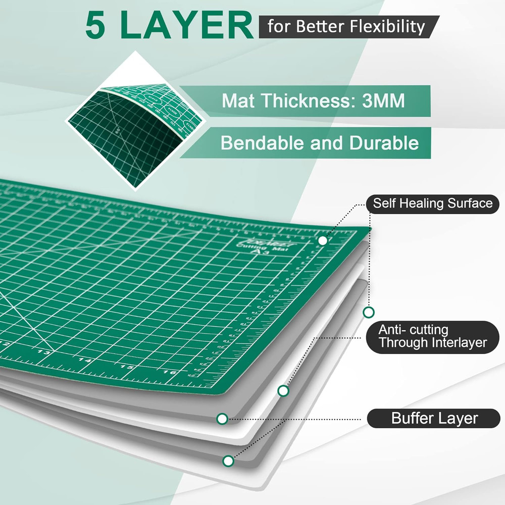 A3 Self Healing Cutting Mat Thick High Density Double Sided Grid Craft