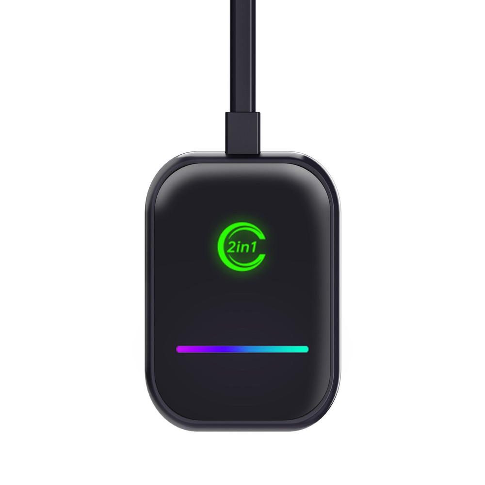 Carplay/Android Auto 2in1 Wireless carplay Adapter, Wired to Wireless USB Dongle