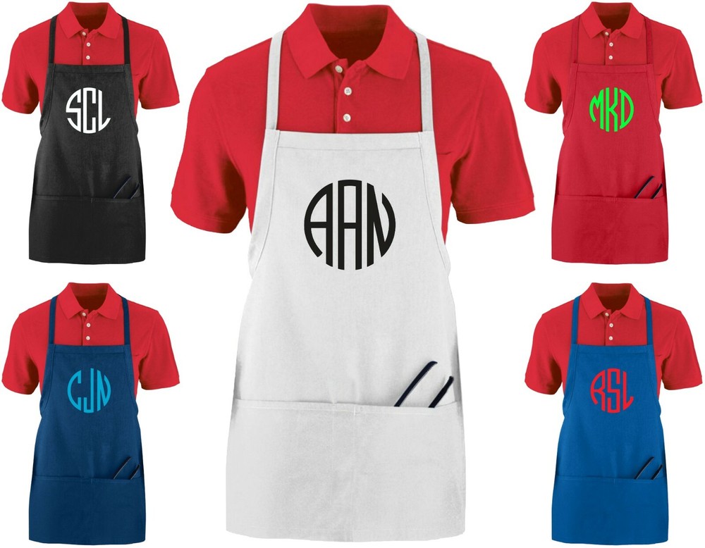 Custom Monogrammed Apron w/ YOUR INITIALS Tavern Size (20" x 24") monogram gift
