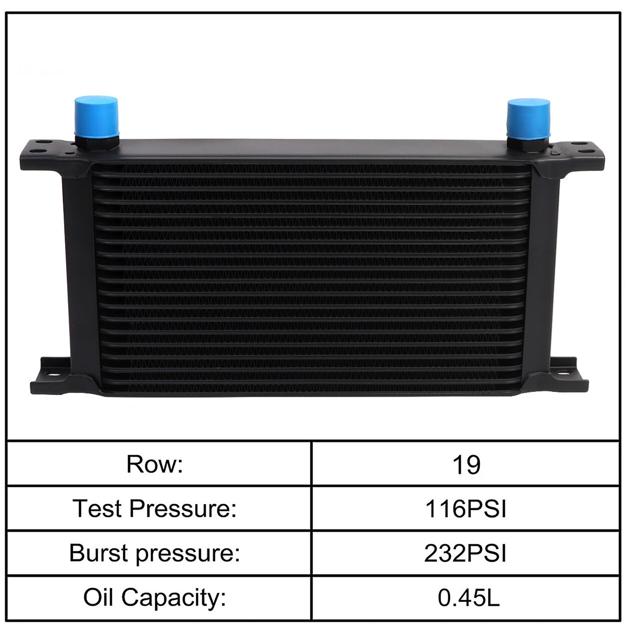 Oil Cooler 19 Rows 10AN Stacked Plate Transmission Engine Cooler Universal Black