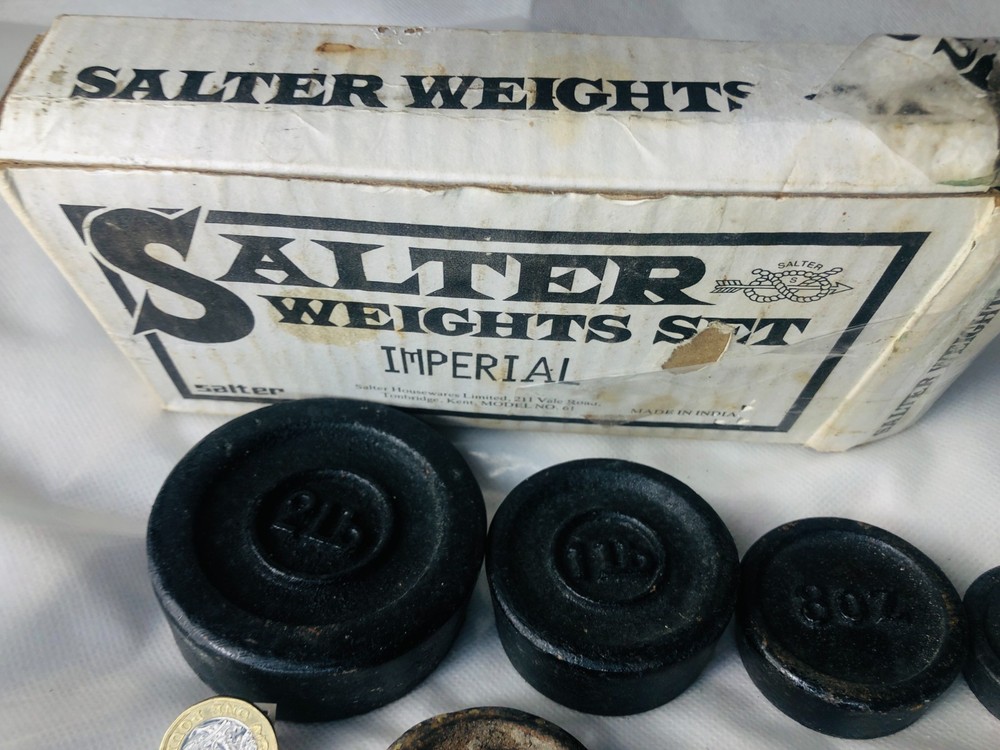 Metal Salter Kitchen Scale Weights Large Random Bundle Boxed Vintage ra