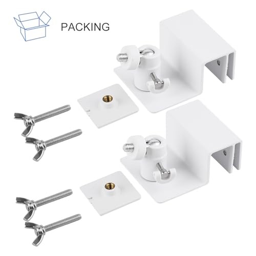 2Pack Gutter Mount for Solar Panel, No Drill Aluminum Alloy Bracket with 360°