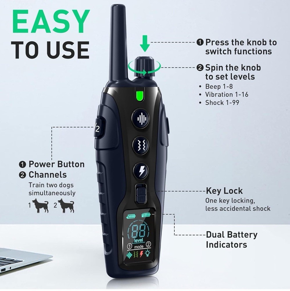 Remote Training Collar, Water Proof, & Rechargeable (READ DESCRIPTION) -B2