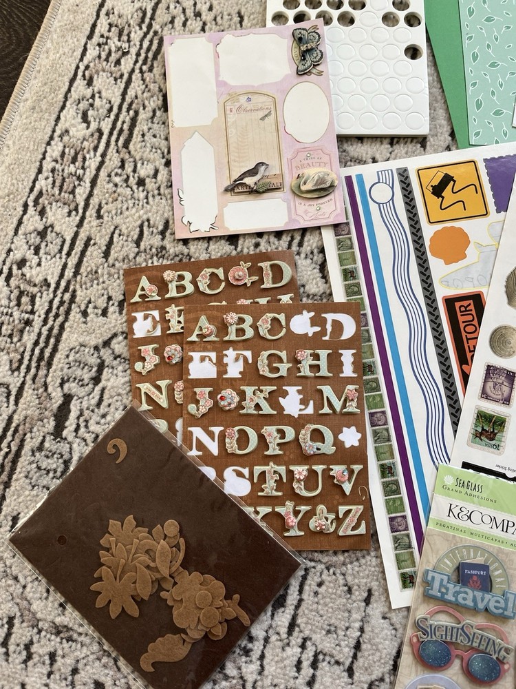 Scrapbooking Materials Bundle - Paper and Stickers