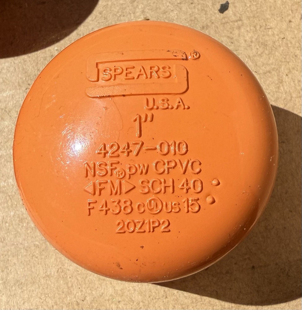 Spears 4247-010 1" Cap CPVC  FlameGuard
