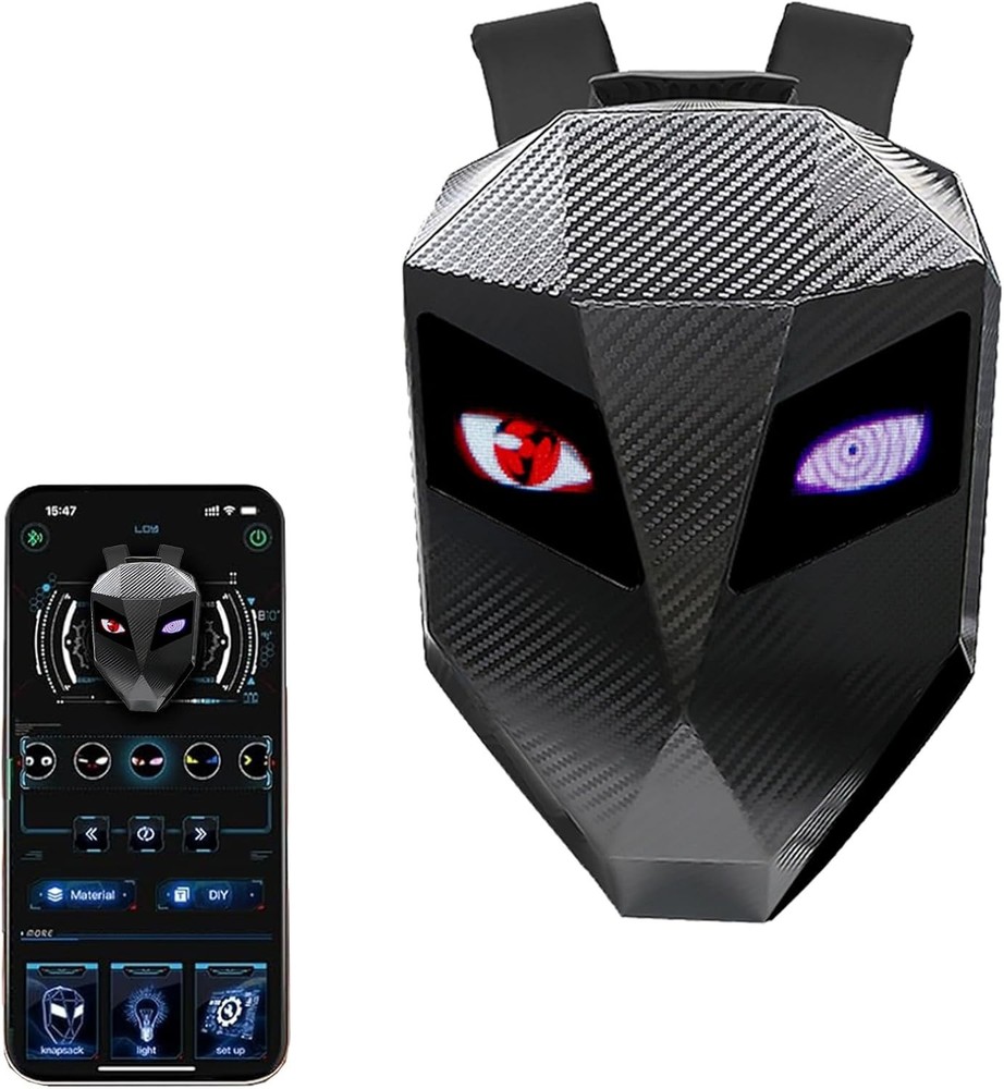 Waterproof Motorcycle LED Knight Backpack Laptop Bag DIY programming Backpack 3D
