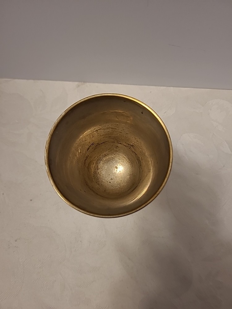 E.P. Brass Silverplate India Wine Goblet 7 1/2" H