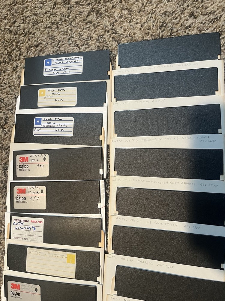Atari Antic Magazine Diskette Lot Games Utilities 80+ Partially Tested