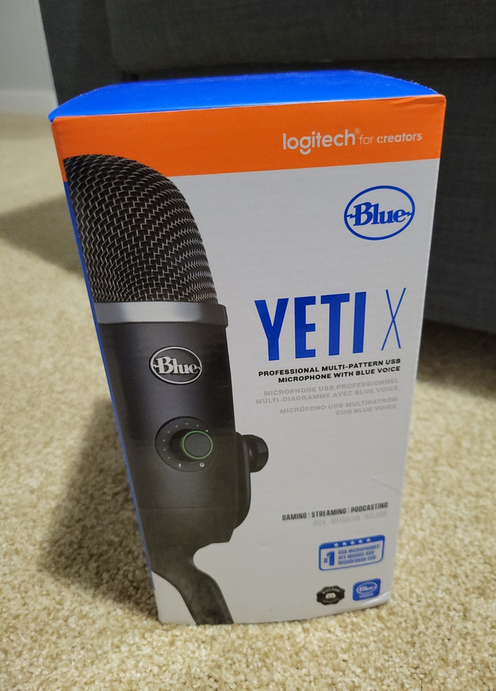 Blue Yeti X USB Microphone Black Multi-Pattern Mute Button Adjustable Stand