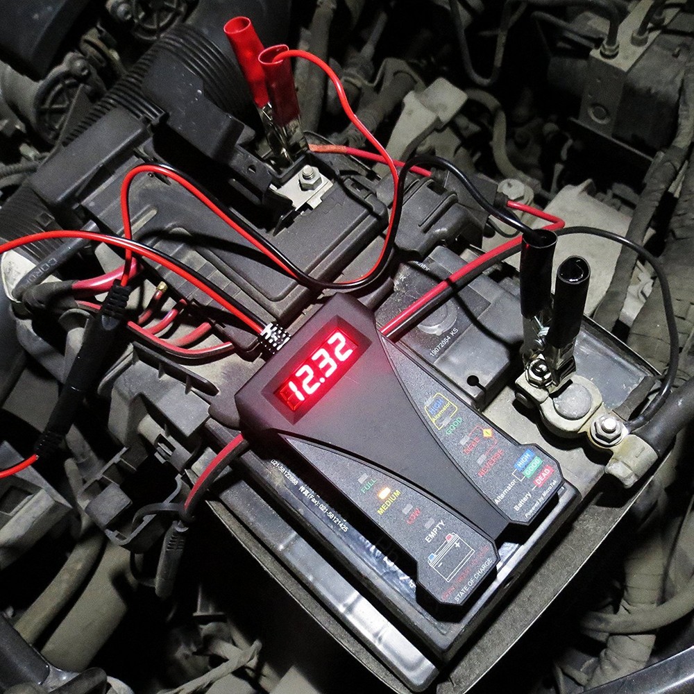 Professional Car Digital Battery Tester Voltmeter Charging System Analyzer Tool