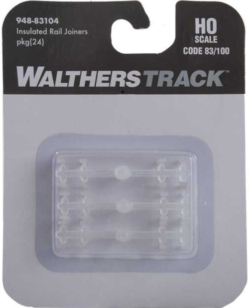 Walthers HO Scale ~ New ~ Code 83/100 ~ Plastic Insulated Rail Joiners (24)83104