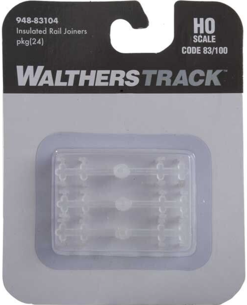 Walthers HO Scale ~ New ~ Code 83/100 ~ Plastic Insulated Rail Joiners (24)83104