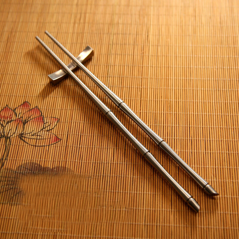 EDC Solid TC4 Titanium Chopsticks Section Foldable With Pack Travel Tools