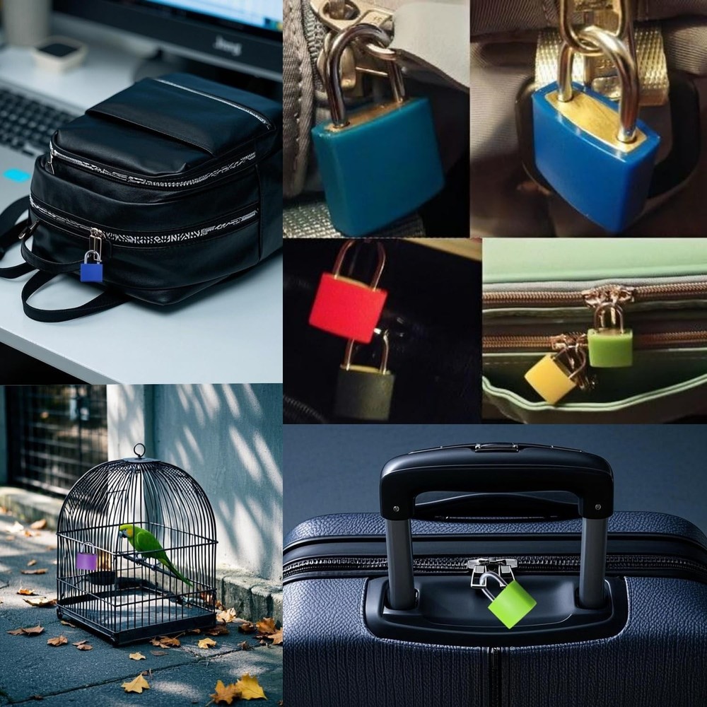 Small Suitcase Locks with Keys, 12 Pcs Tiny Luggage Locks, Small Padlocks for...