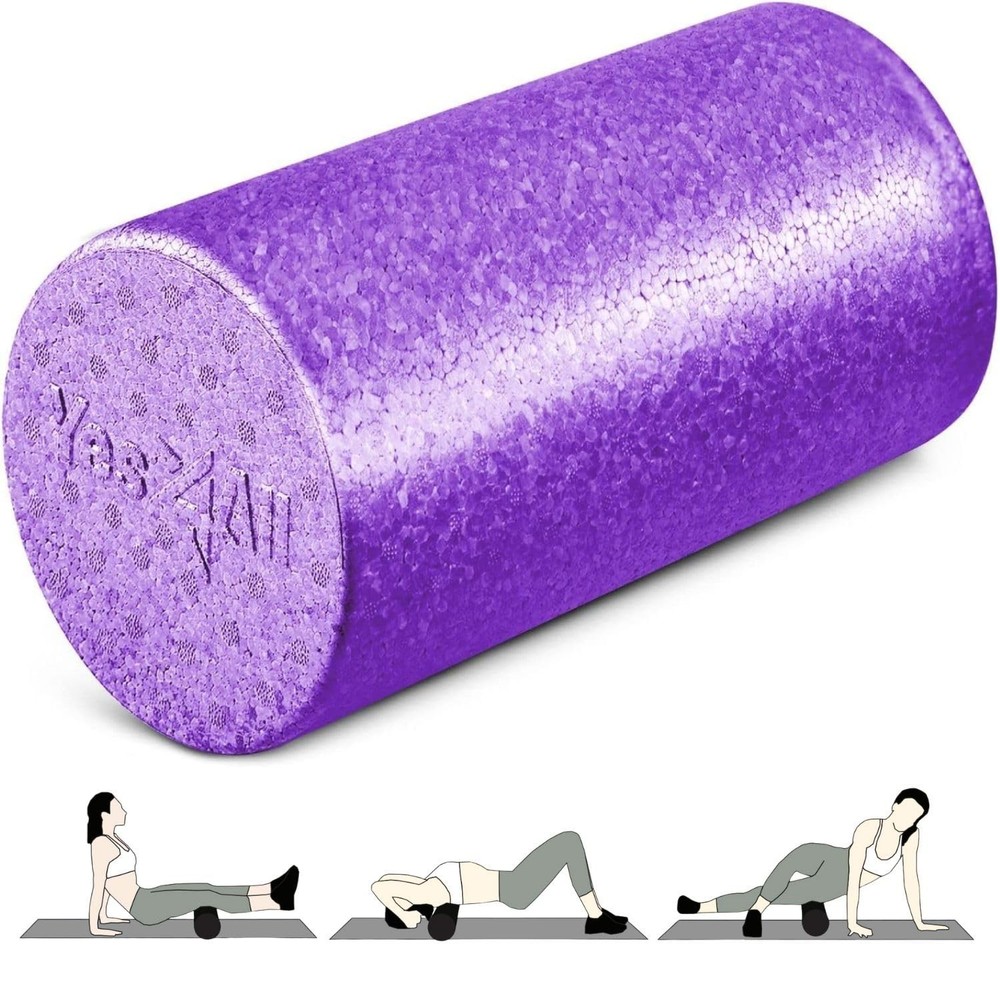 Yes4All High-Density EPP Round Back Roller Foam, Exercise Foam Roller for Yog...