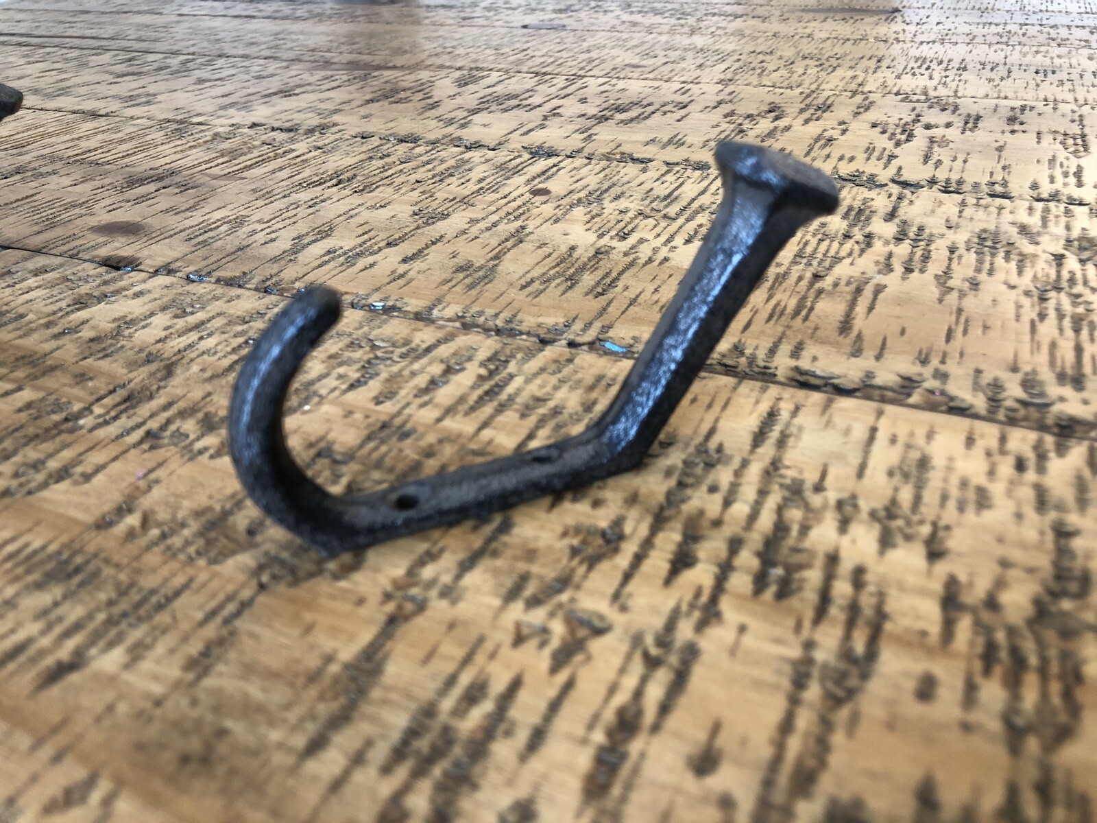 10 Rustic Coat Hooks Cast Iron Wall Mount Hat Hook Towel Railroad Spikes Bath