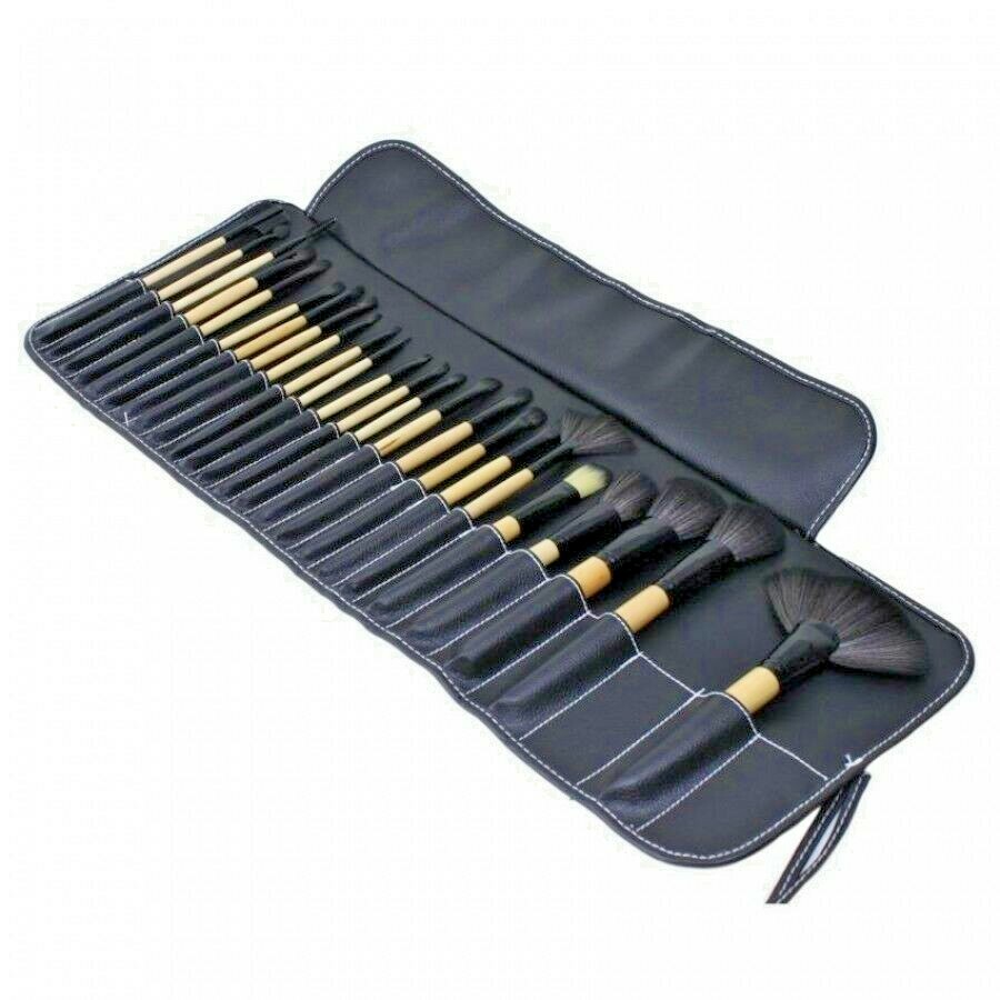 Makeup Brush Set Make Up Black (24-Piece) with Case Smart Essentials