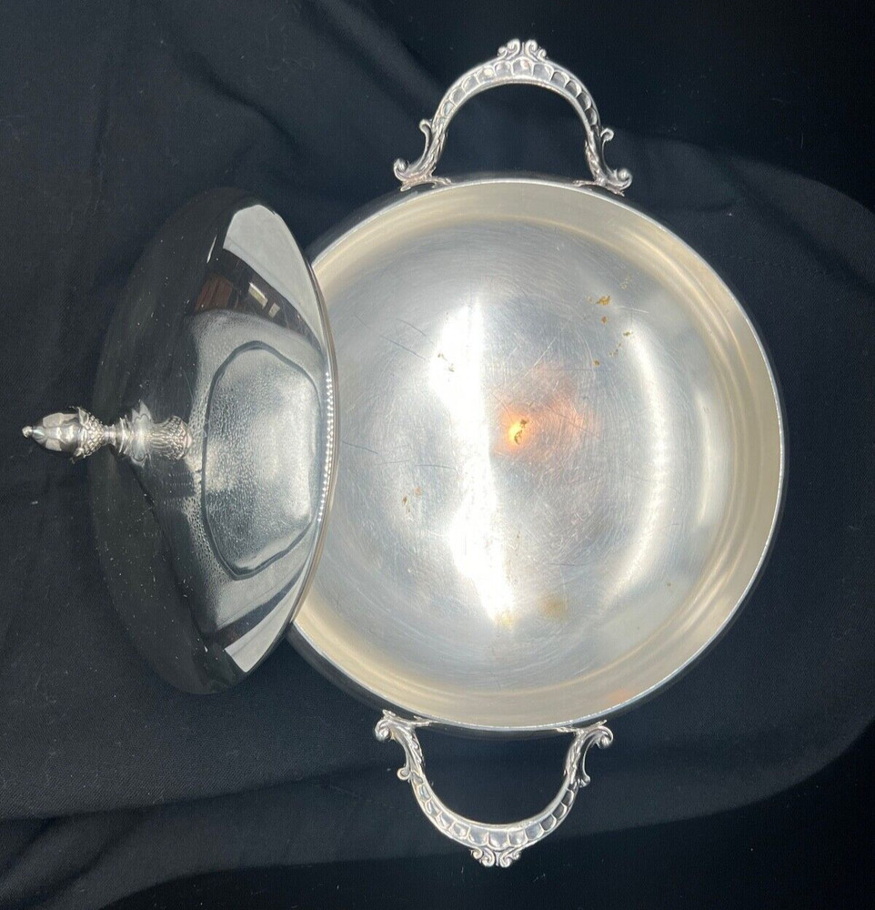 Wallace Silver Covered Dish 86c104 Acorn Lid