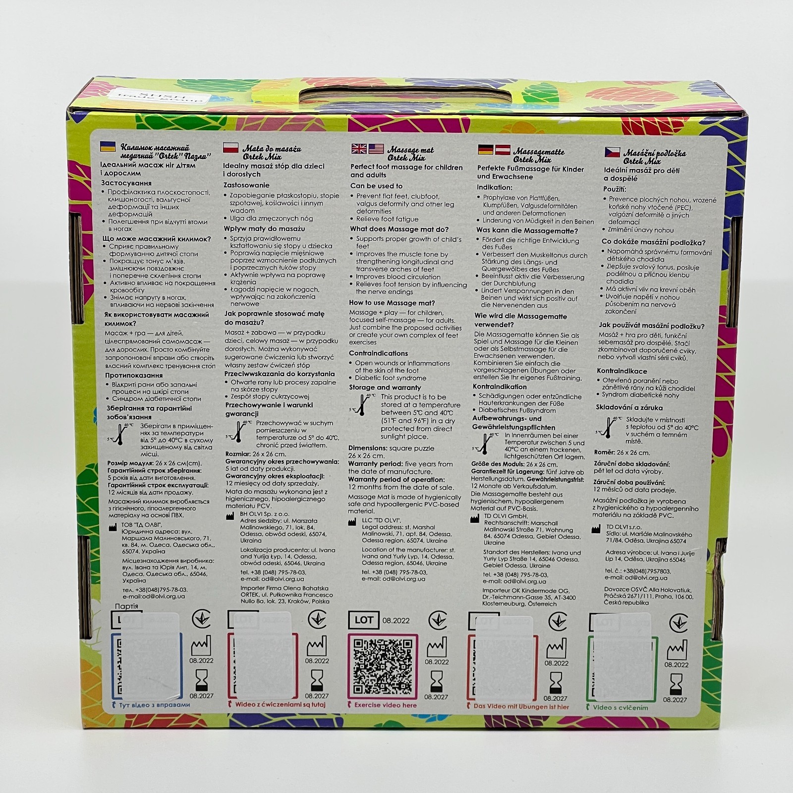 Ortek Sensory Foot Massage Puzzle Mat Set 8 Orthopedic Tiles Kids