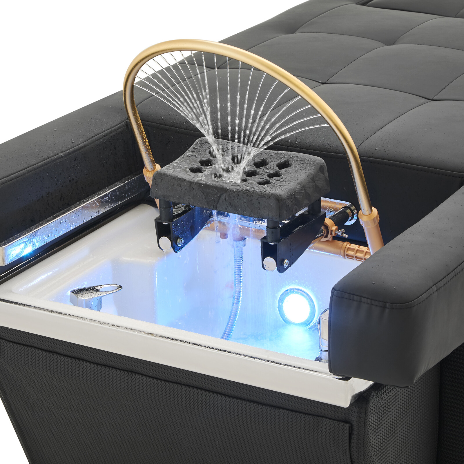 Black Shampoo Bowl Massage Bed Head Therapy Foot Bath Backwash Spa Salon Beauty