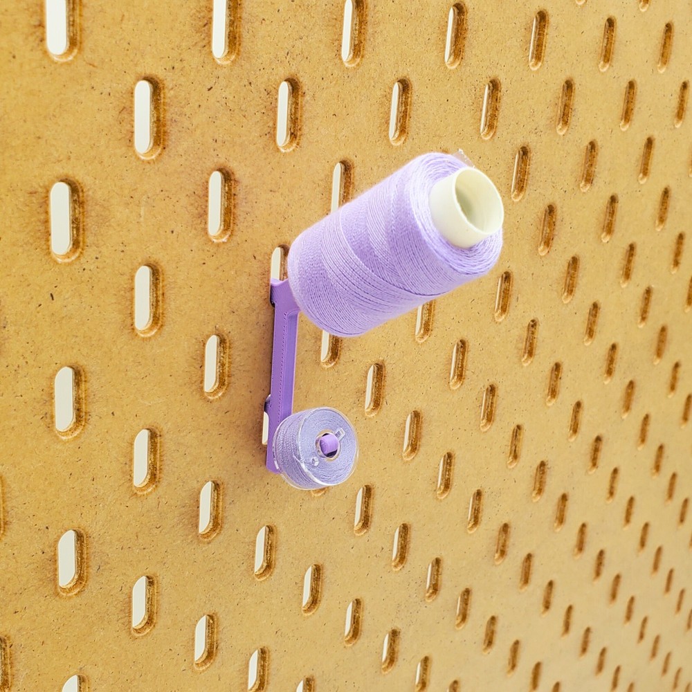 Just Hanging, Flat Thread-Bobbin Holder, IKEA SKADIS Pegboard Accessory