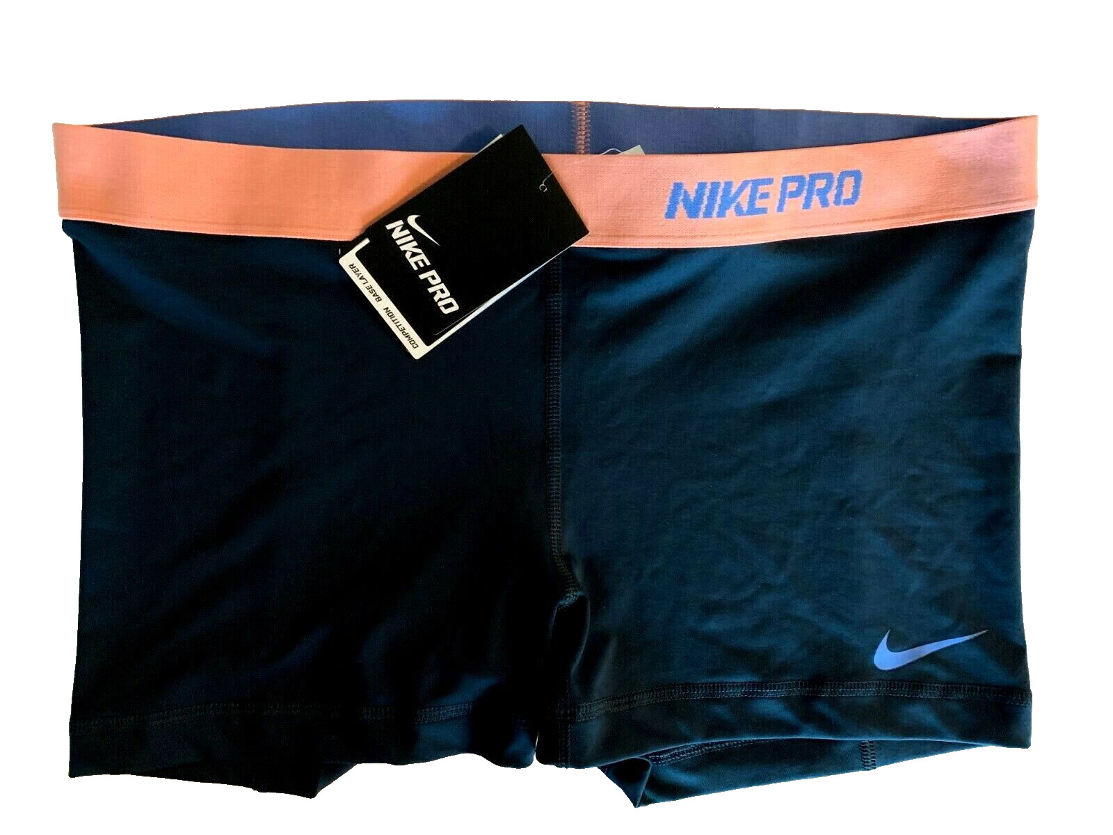 NEW! NIKE PRO [XL] Women's 2.5'' Compression Shorts-Obsidian/Peach 458653-454