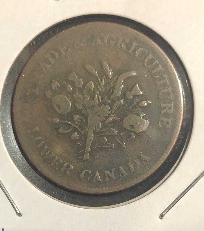 1836 Lower Canada Un Sou Copper Token -27.8MM