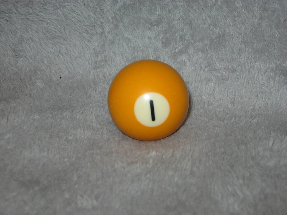 Mini Pool Ball #1 Yellow Solid 1.5" Diameter Miniature Billiard Replacement