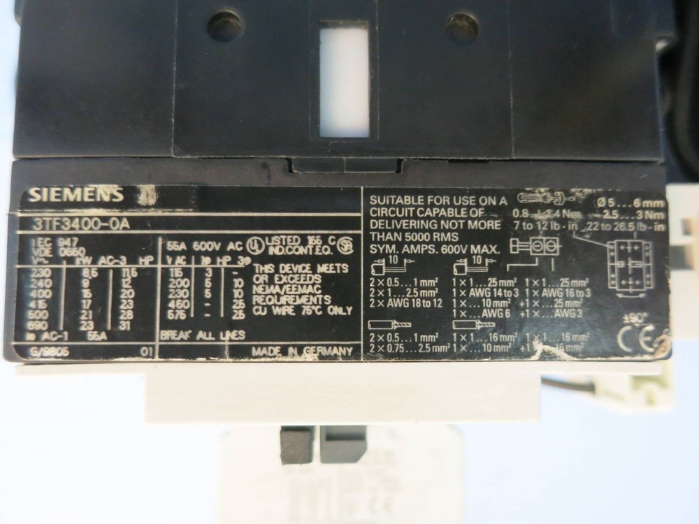 Siemens SCE1334-1MJ 1.5HP@460V 16A Self-Protected Combination Motor Controller