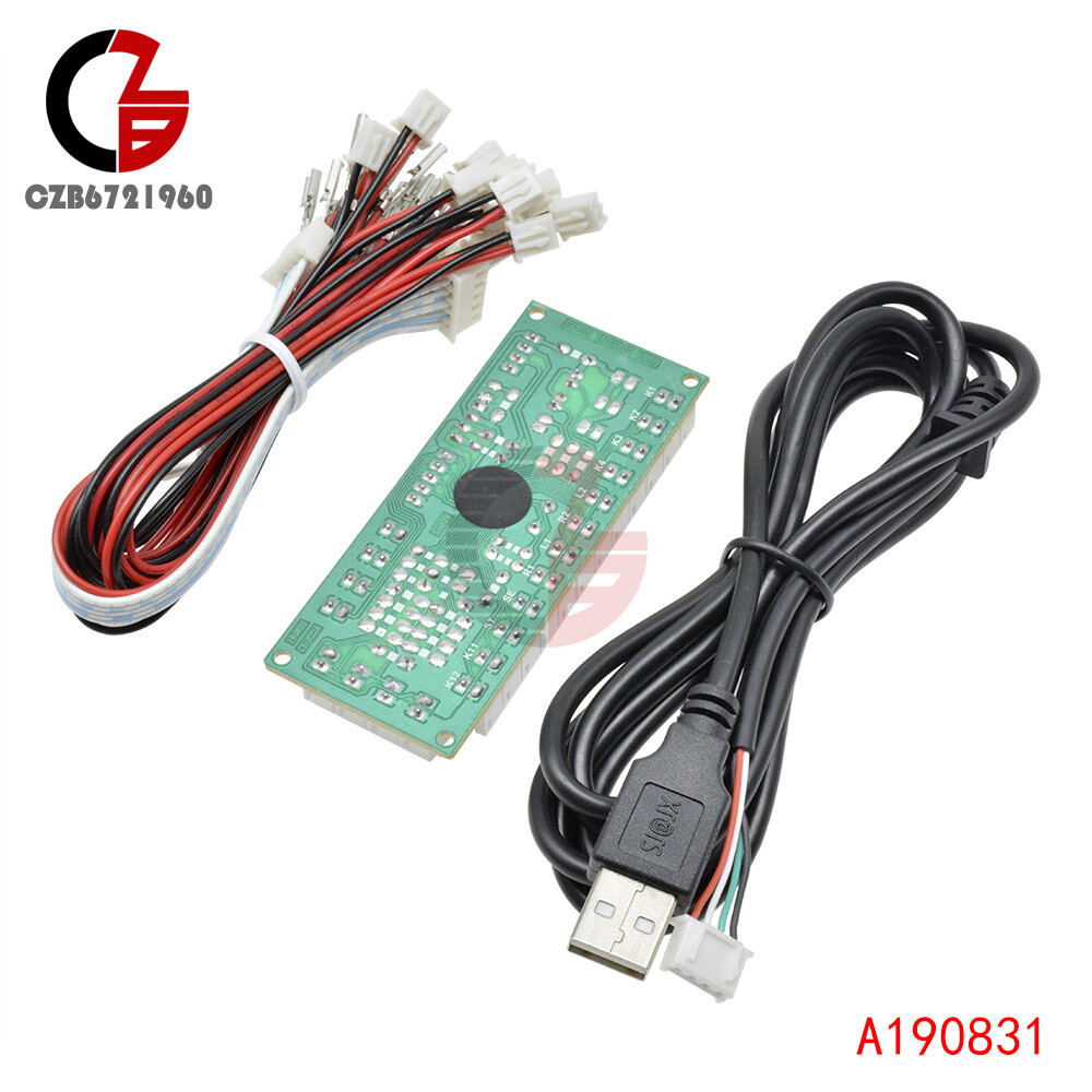 USB Arcade Encoder Zero Delay PC to Joystick 5Pin MAME Sanwa Push Button + Cable