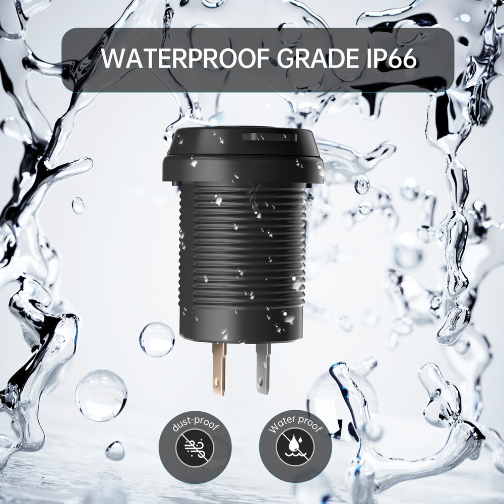 Motorcycle Charger Cigarette Lighter Socket 2 USB Type-C Charging Power Outlet