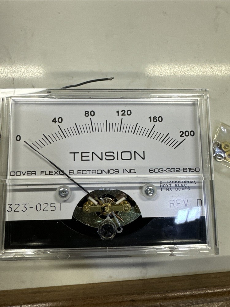 Dover Flexo electronics 323-0251 Tension Panel Meter 0-200 New In Box