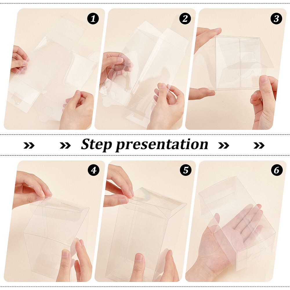 15pc Rectangle Transparent Plastic PVC box Gift Packaging Waterproof Folding box