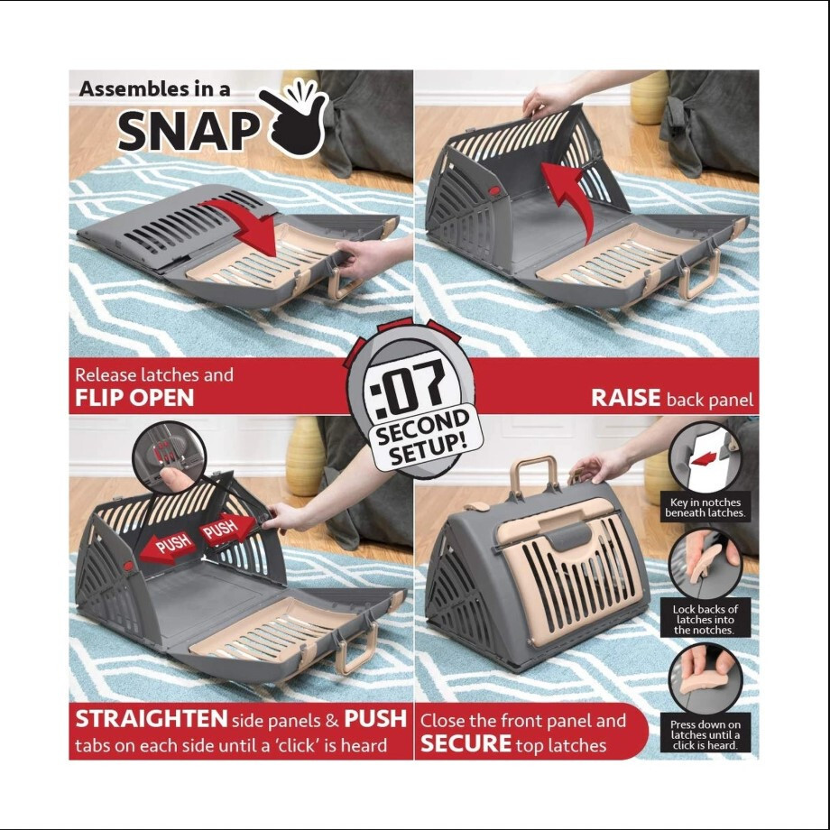 🔥Cat Carrier with Bed Foldable Travel Cat Carrier Up to 25lbs-Sport Pet Designs