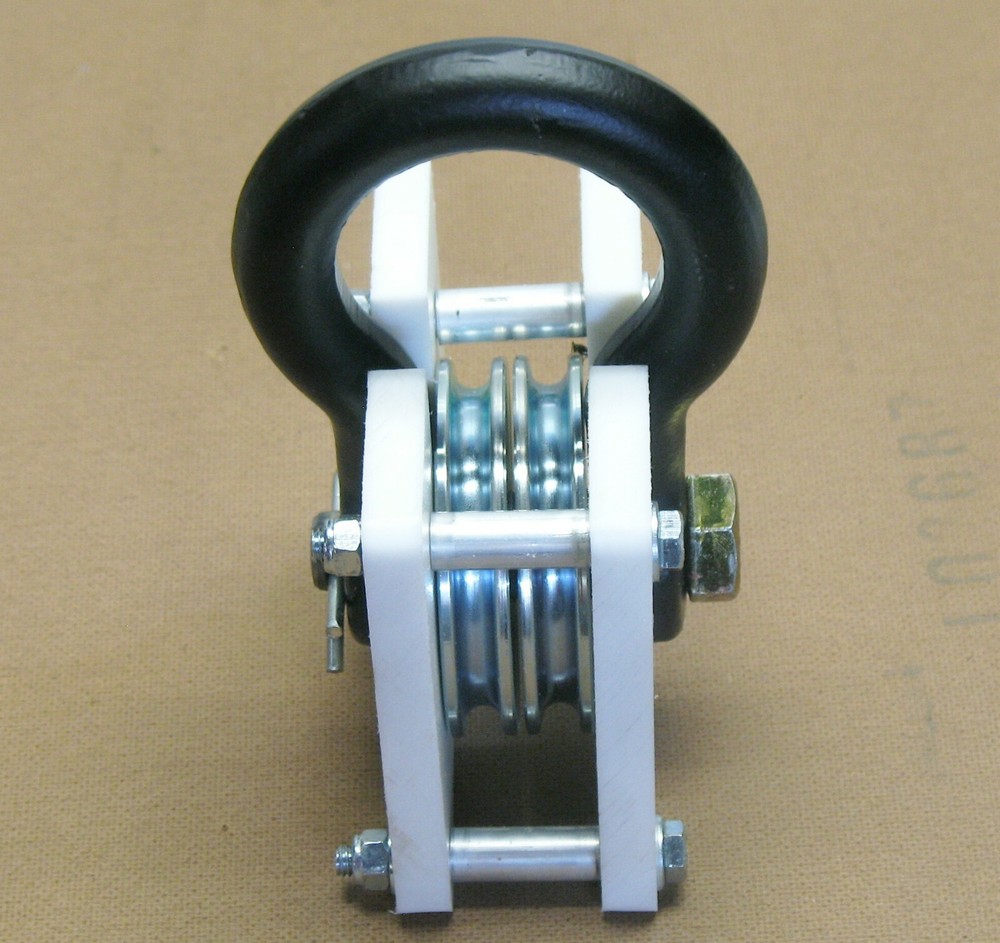 WIRE ROPE CABLE PULLEY DOUBLE SHEAVE Snatch Block & Tackle - 8 TONS