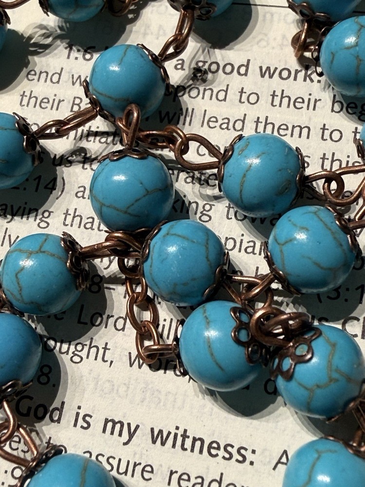 Turquoise Rosary - Catholic
