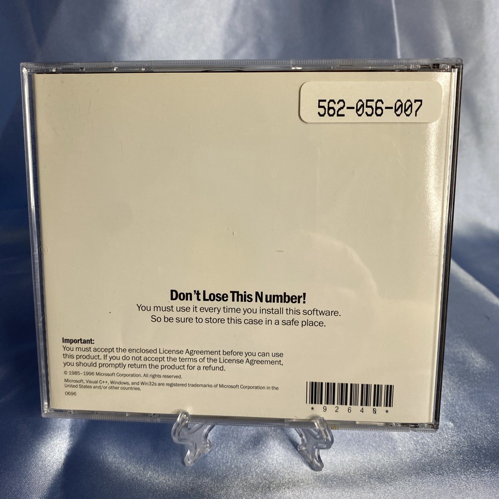 MICROSOFT VISUAL C++ Version 1.5.2 and 4.1 CD-ROM for Windows UNUSED