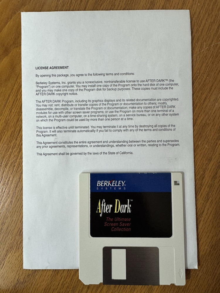 After Dark Ultimate Screen Saver 1990 Apple Mac 3.5" Floppy Disk PC Complete