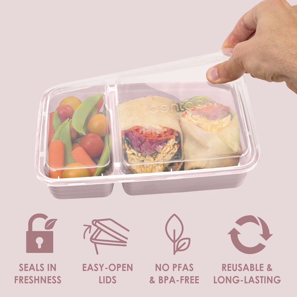 Bentgo Prep - 20-Piece 2-Compartment Reusable Meal Prep Containers with Lids