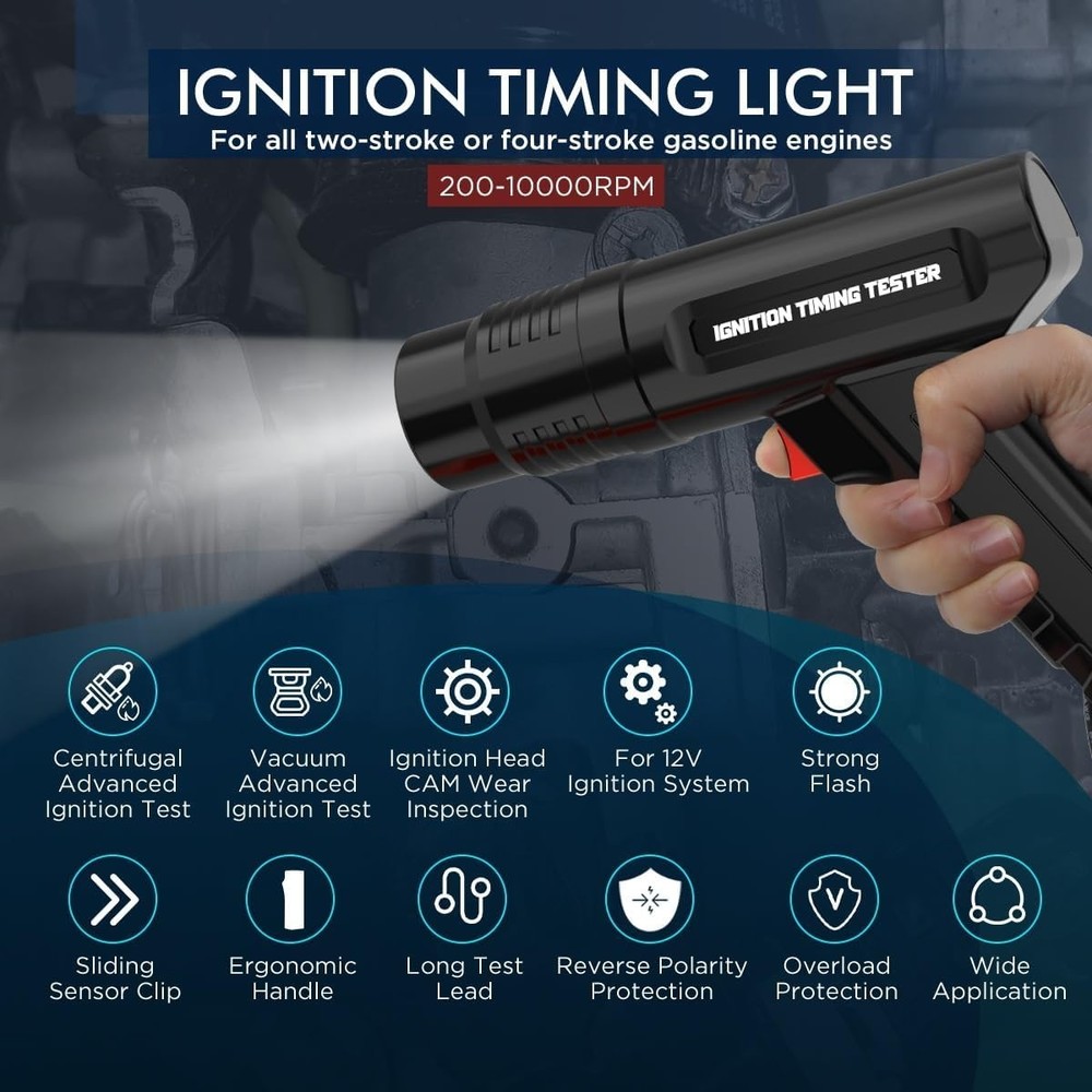 Timing Light 12V Ignition Timing Light Automotive Strong Flash Timing Lights ...