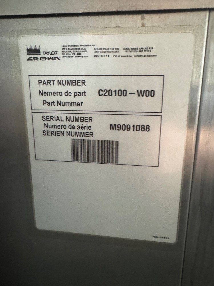 taylor soft serve machine 2018