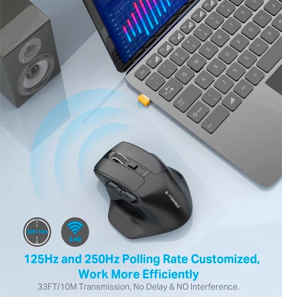 E-Y0050 Wireless Mouse E-1010 2.4G USB Optical Cordless Mouse for Laptop PC