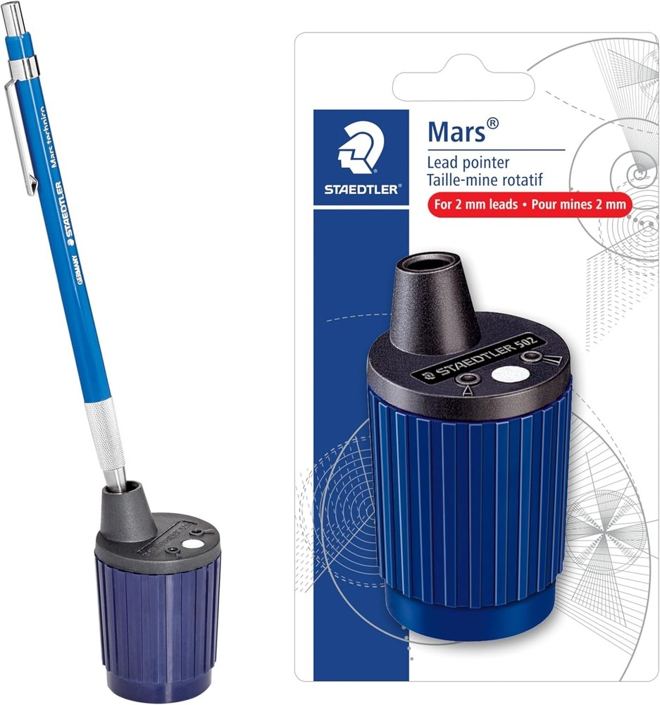 Mars Lead Pointer - Precision Mechanical Pencil Sharpener with Auto-Stop for 2Mm