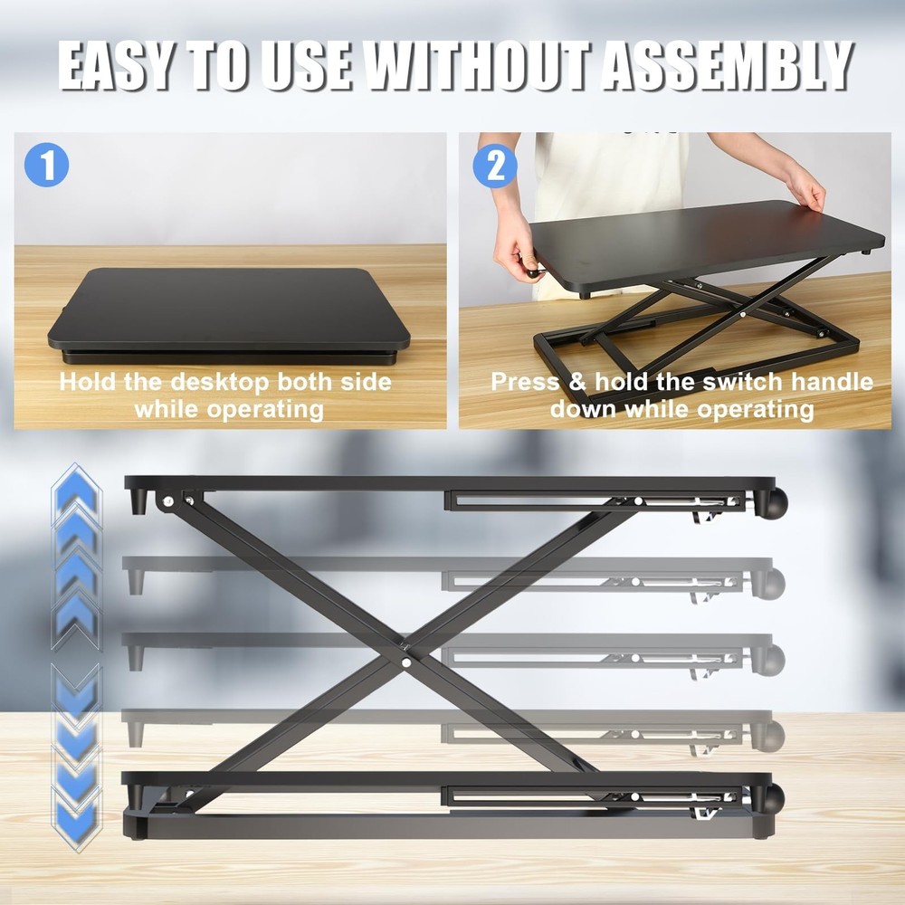 Keyboard Riser for Desk- 23.6’‘ Height Adjustable Standing Desk Conv