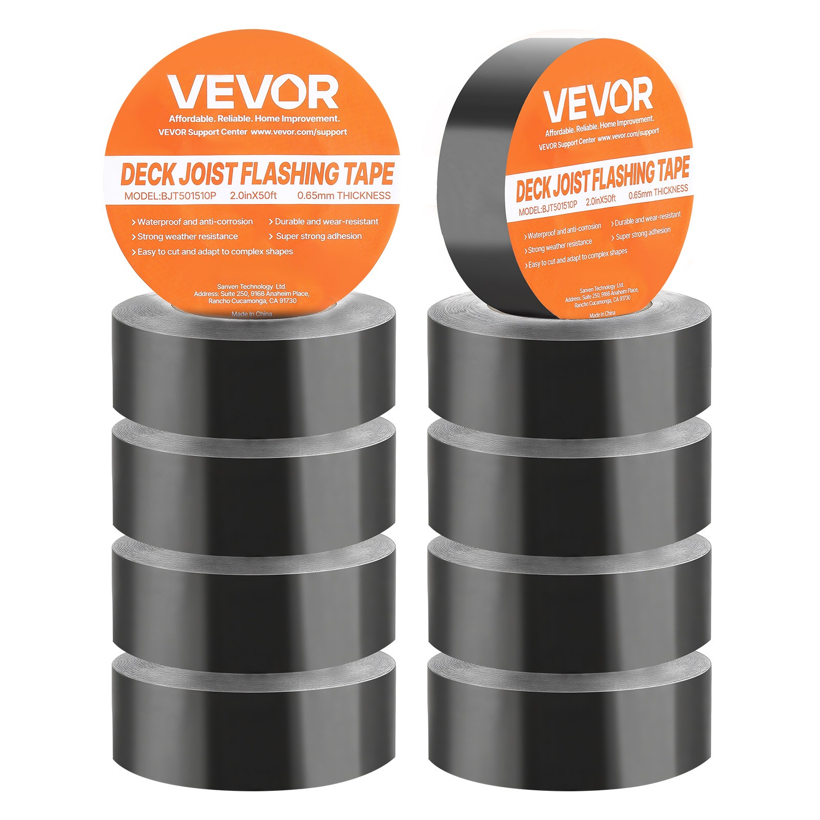 VEVOR Deck Joist Tape Waterproof Flashing Butyl Joist Tape 2 inch x 50 ft 10 Pcs