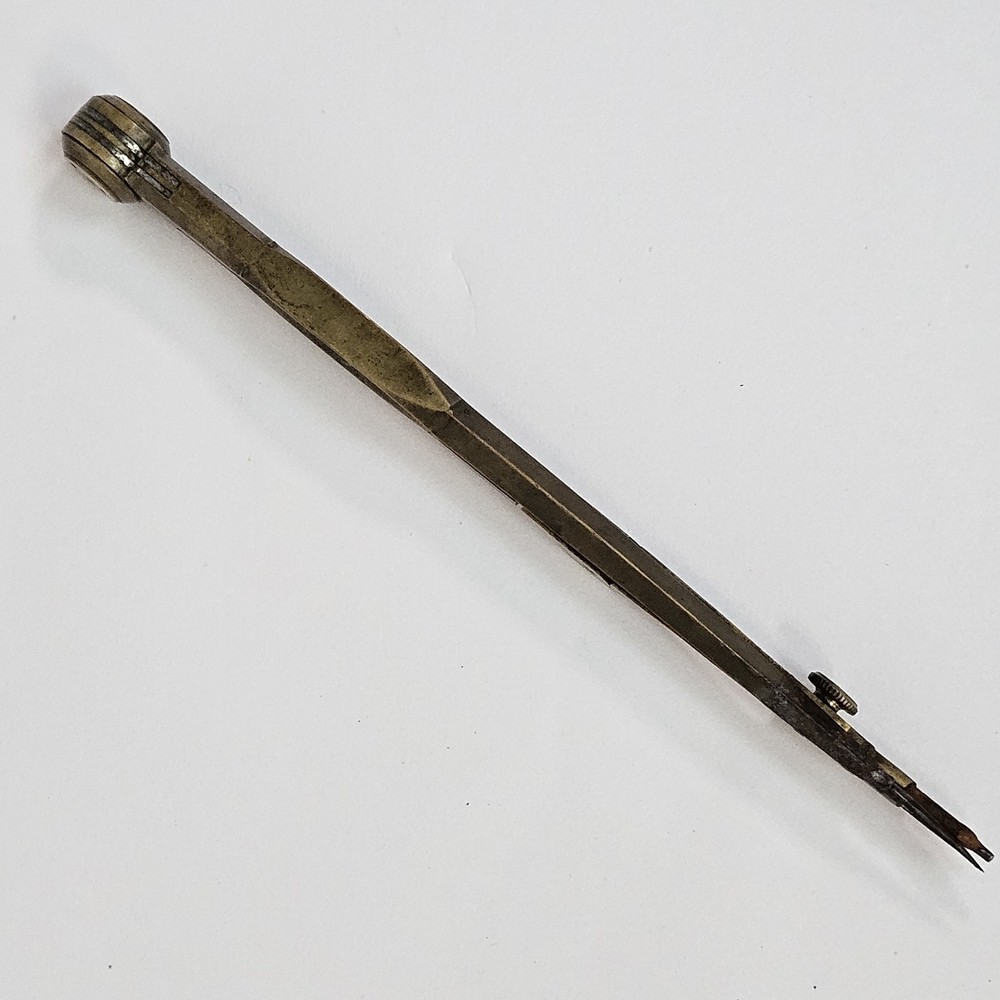Vintage Brass Drawing Compass Divider Tool Engineering Drafting Antique