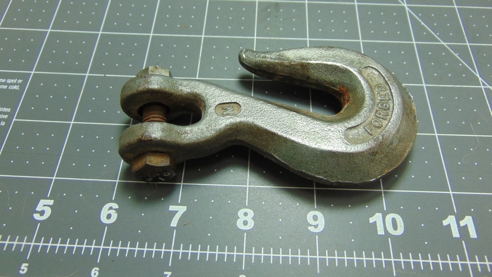 2 Vintage Chain Hook High Test 3/8" Forged