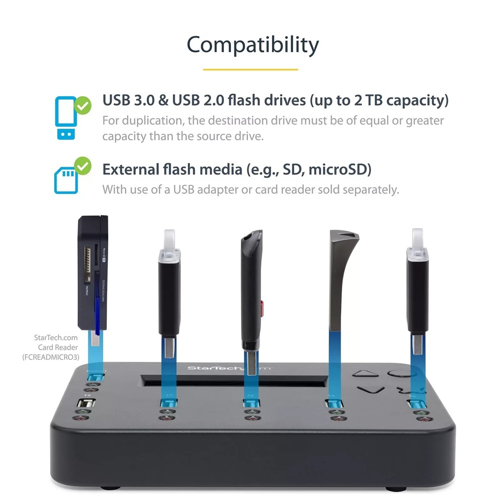 StarTech Standalone 1:5 USB Flash Drive Duplicator and Eraser