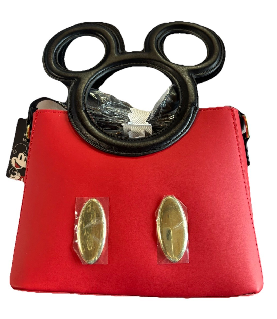 Bioworld Disney Mickey Mouse Silhouette 3D Handles Red Crossbody